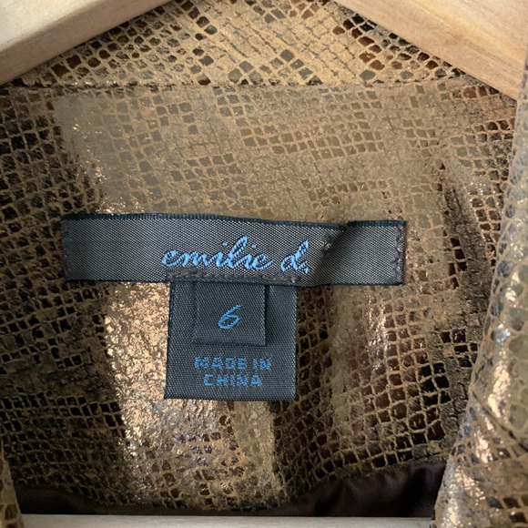 Emilie D. Leather Snake Skin Print Metallic Copper - Picture 6 of 8